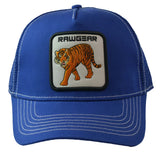 RAWGEAR Gym Gear Tiger Logo Blue Contrast Stitch Trucker Cap Snapback Hat